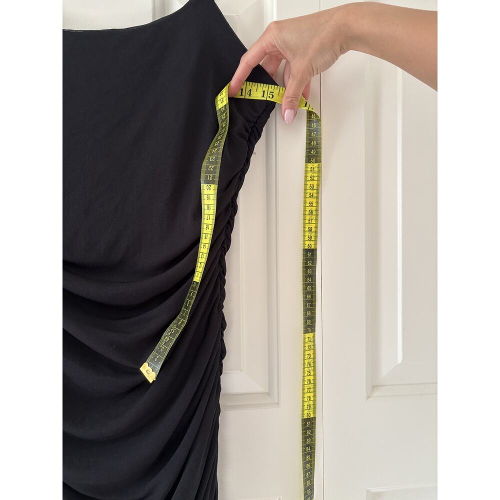 Love J Black Ruched Sleeveless Dress Medium - Picture 3 of 8